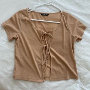 Shein Tie Fromt Solid Too